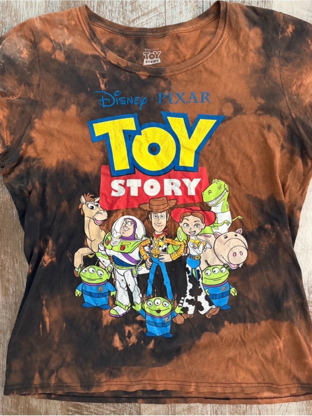 Disney Pixar Toy Story Brown Tie-Dye Graphic Tee